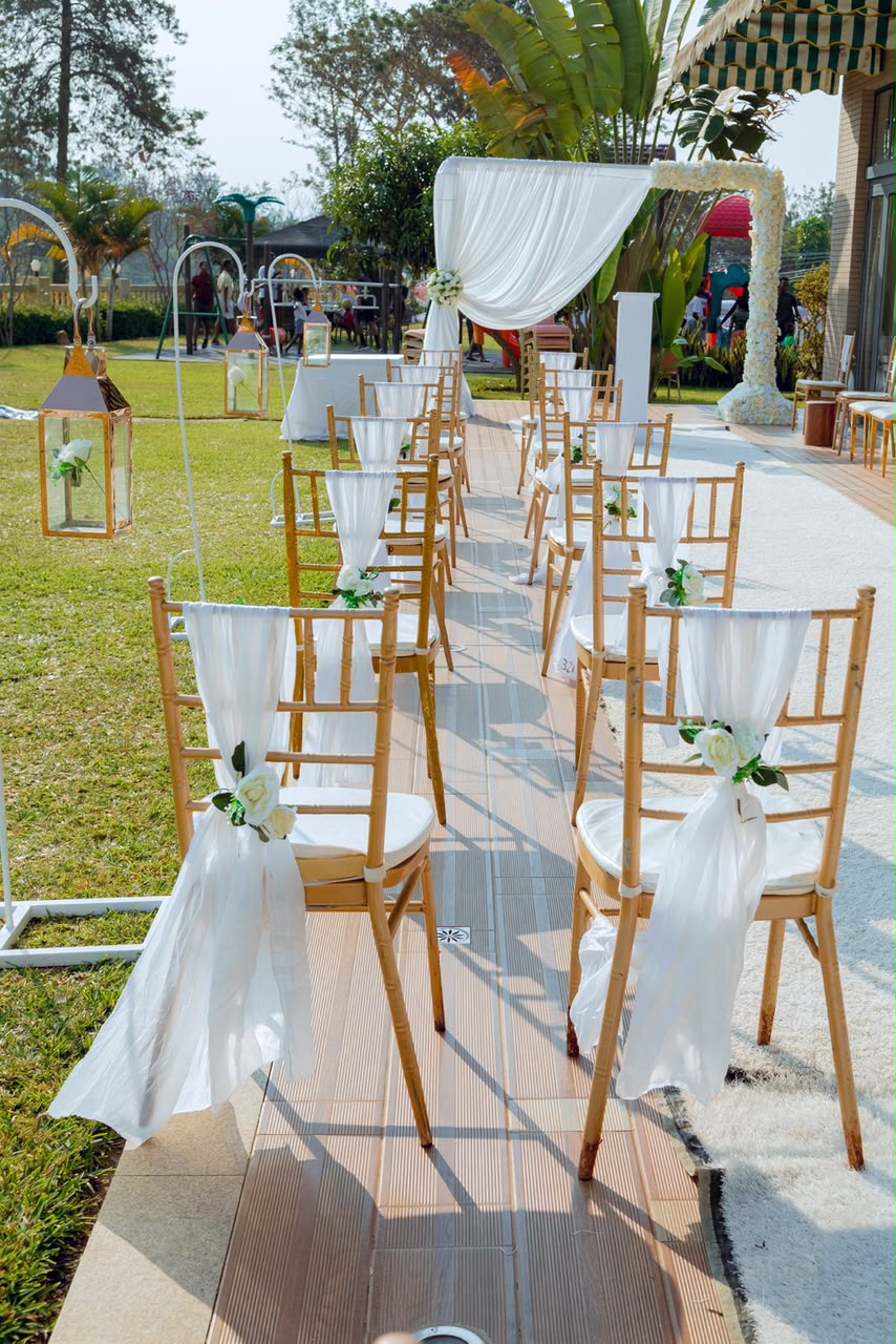 Event planner preparing an elegant celebration